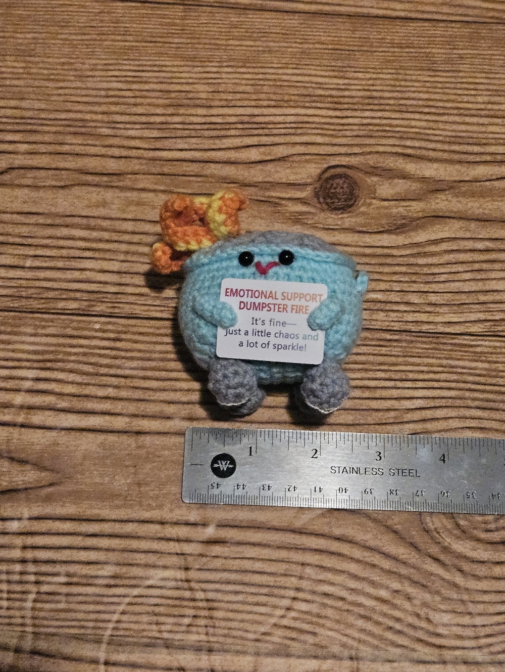 Crochet Emotional Support Dumpster Fire Its Fine Chaos And Sparkle - Picture 2 of 4